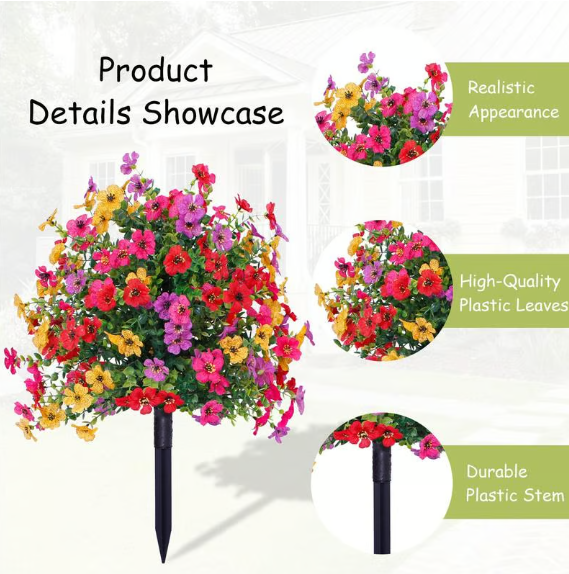 Artificial Morning Glory And Violet Floral Decoration
