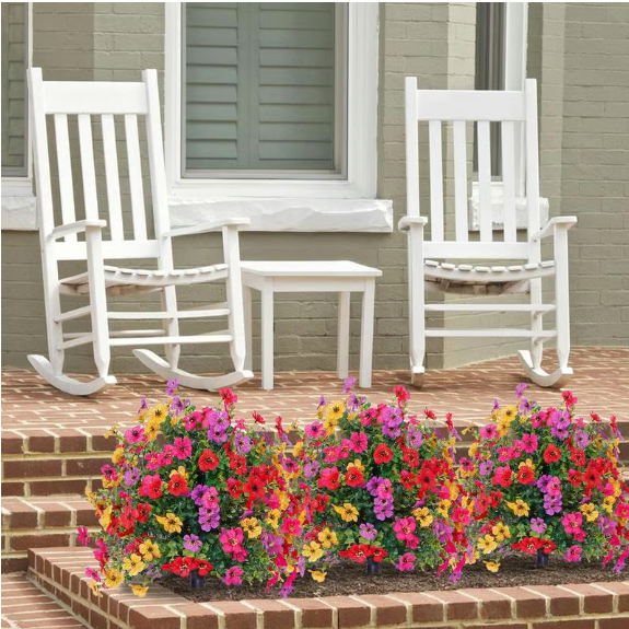 Artificial Morning Glory And Violet Floral Decoration