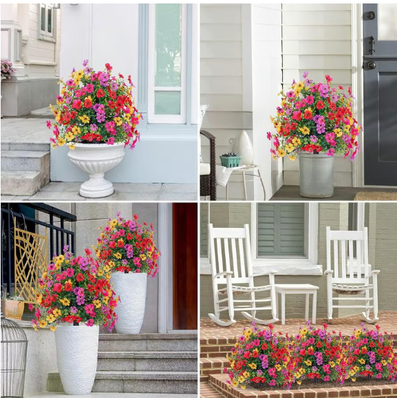Artificial Morning Glory And Violet Floral Decoration