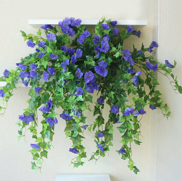 Artificial Morning Glory And Violet Floral Decoration