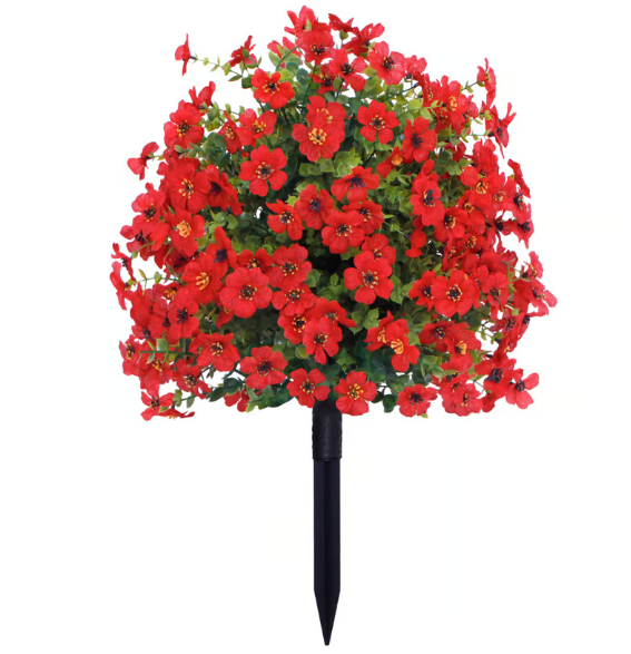Artificial Morning Glory And Violet Floral Decoration