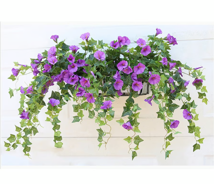 Artificial Morning Glory And Violet Floral Decoration