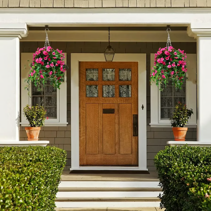 Artificial Morning Glory And Violet Floral Decoration