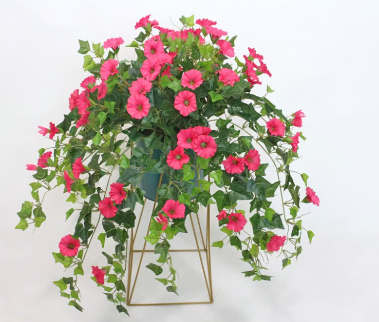 Artificial Morning Glory And Violet Floral Decoration