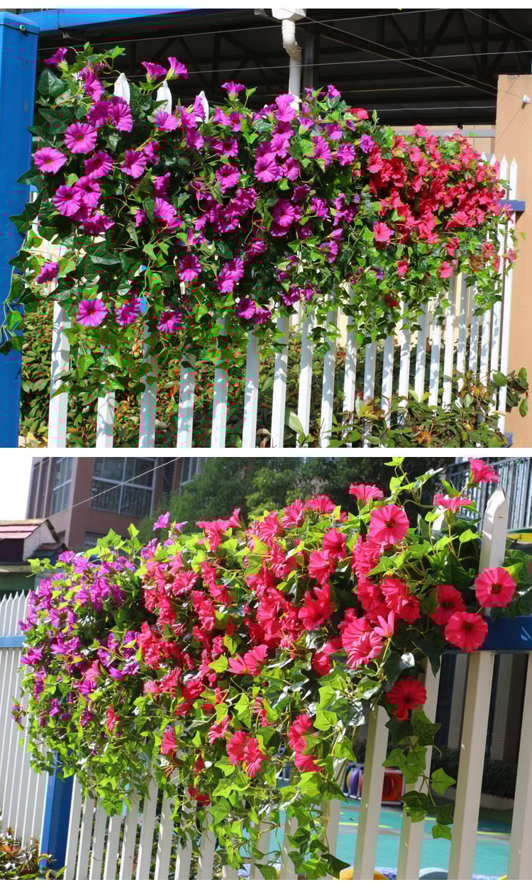 Artificial Morning Glory And Violet Floral Decoration
