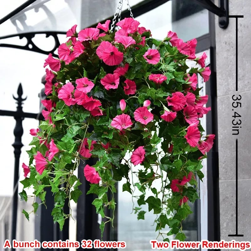 Artificial Morning Glory And Violet Floral Decoration