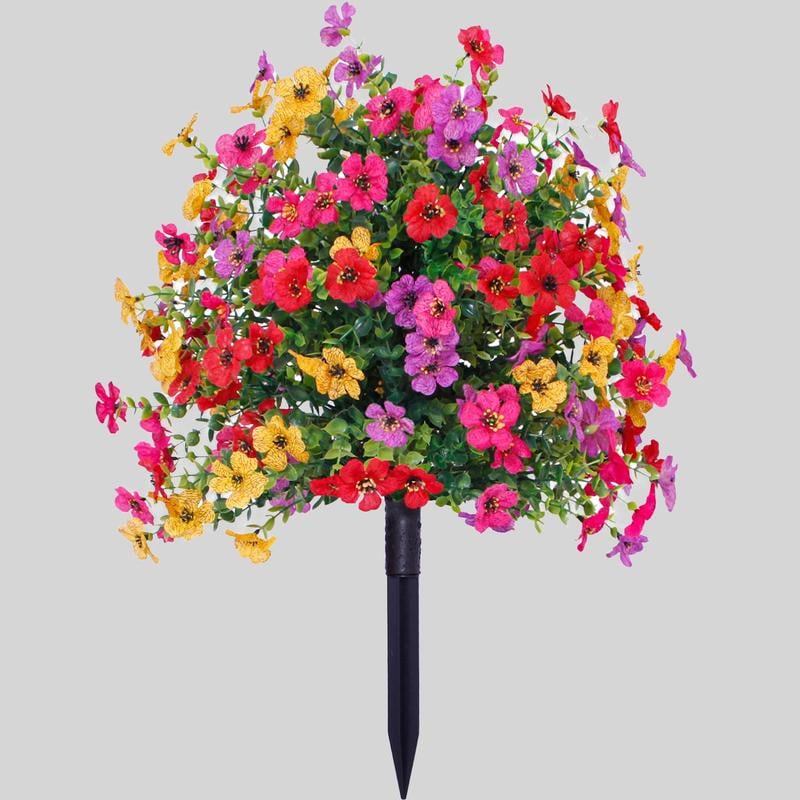 Artificial Morning Glory And Violet Floral Decoration