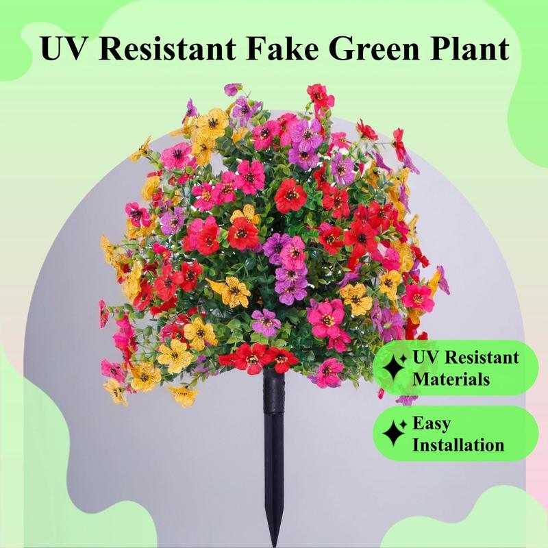 Artificial Morning Glory And Violet Floral Decoration