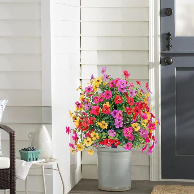 Artificial Morning Glory And Violet Floral Decoration