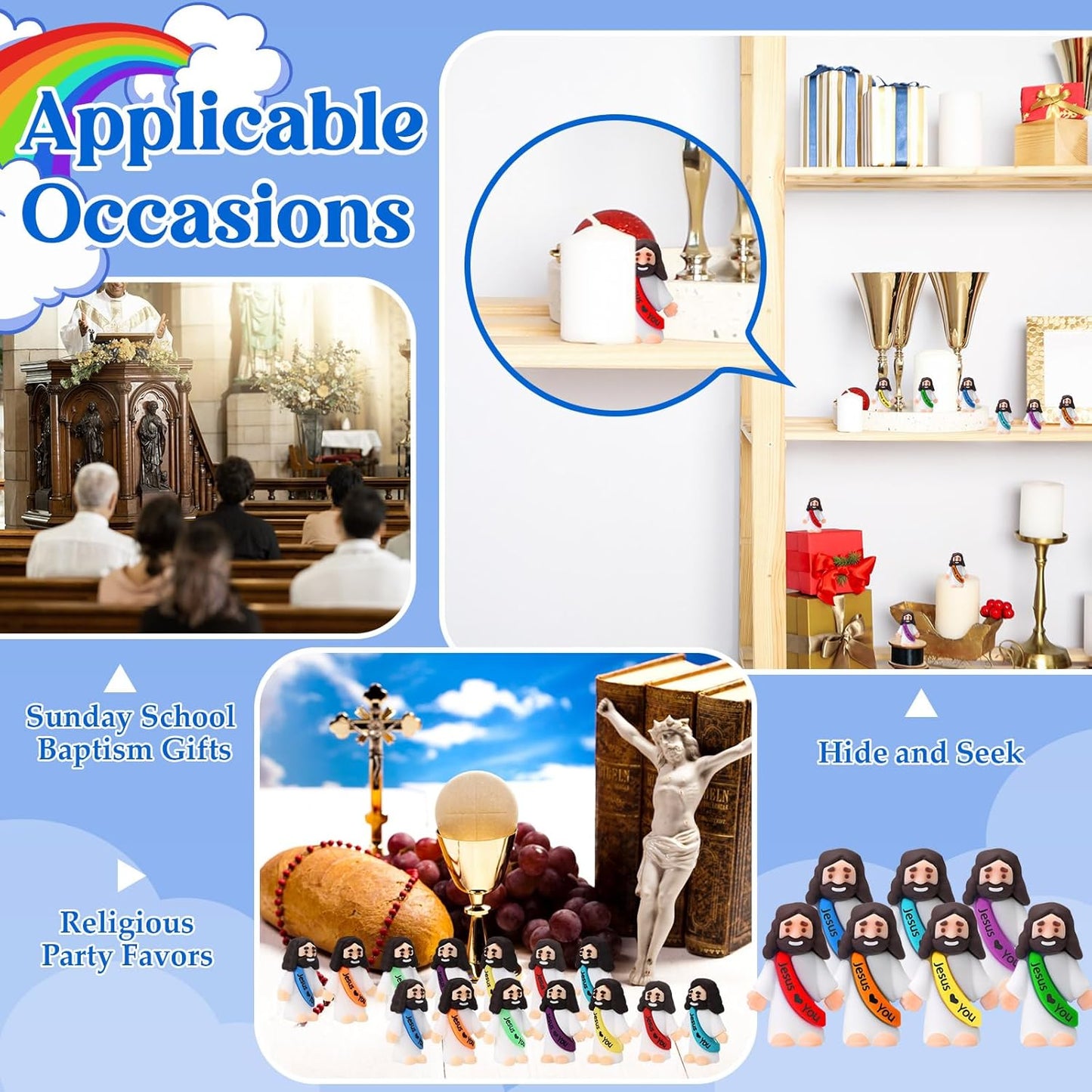 Mini Jesus Figures - Jesus Loves You(Random Colors)