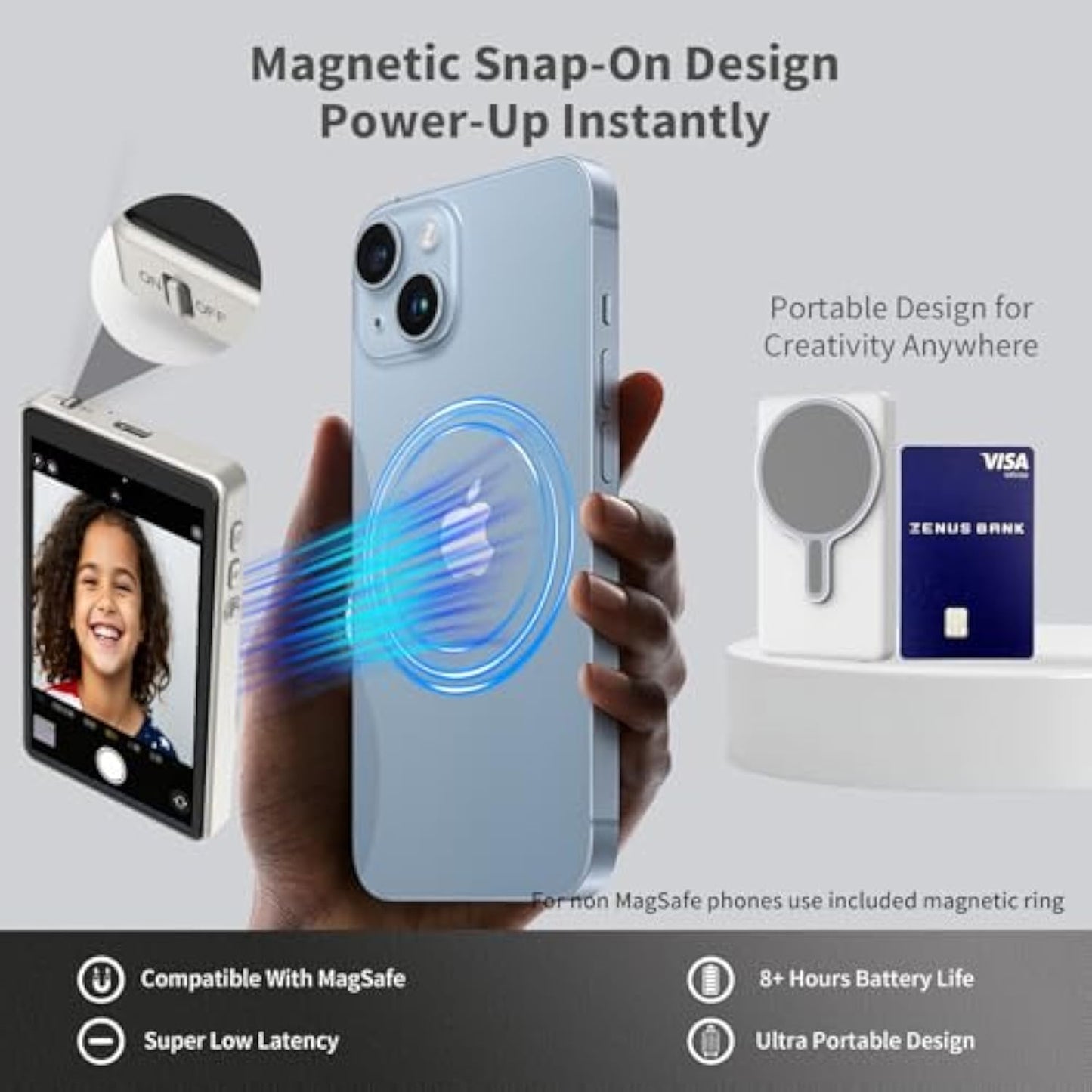 Magnetic Rear Camera Selfie Display