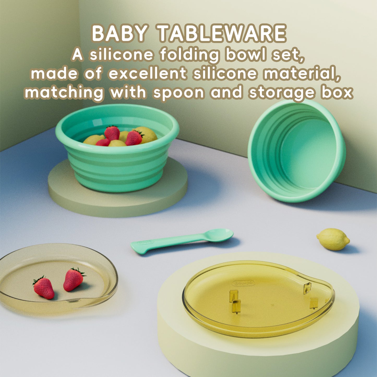 Portable Baby Folding Bowl – BPA Free Food-Grade Silicone