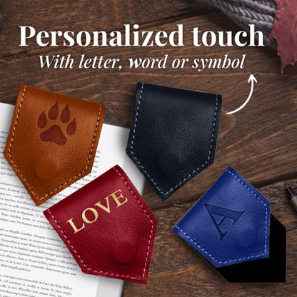 Personalized Magnetic Leather Bookmark