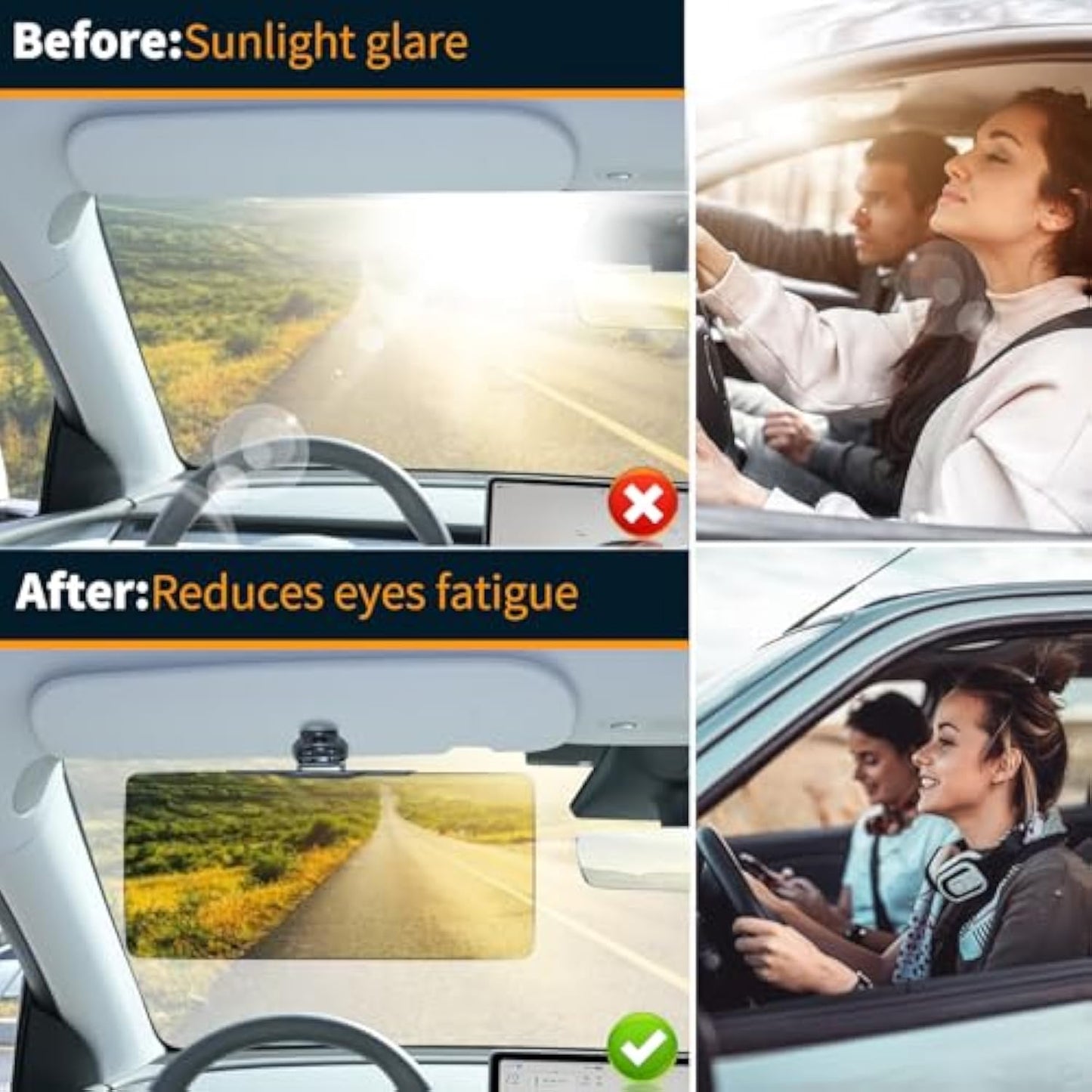 Anti-Glare Driving Visor for Sun Glare & Snow Blindness