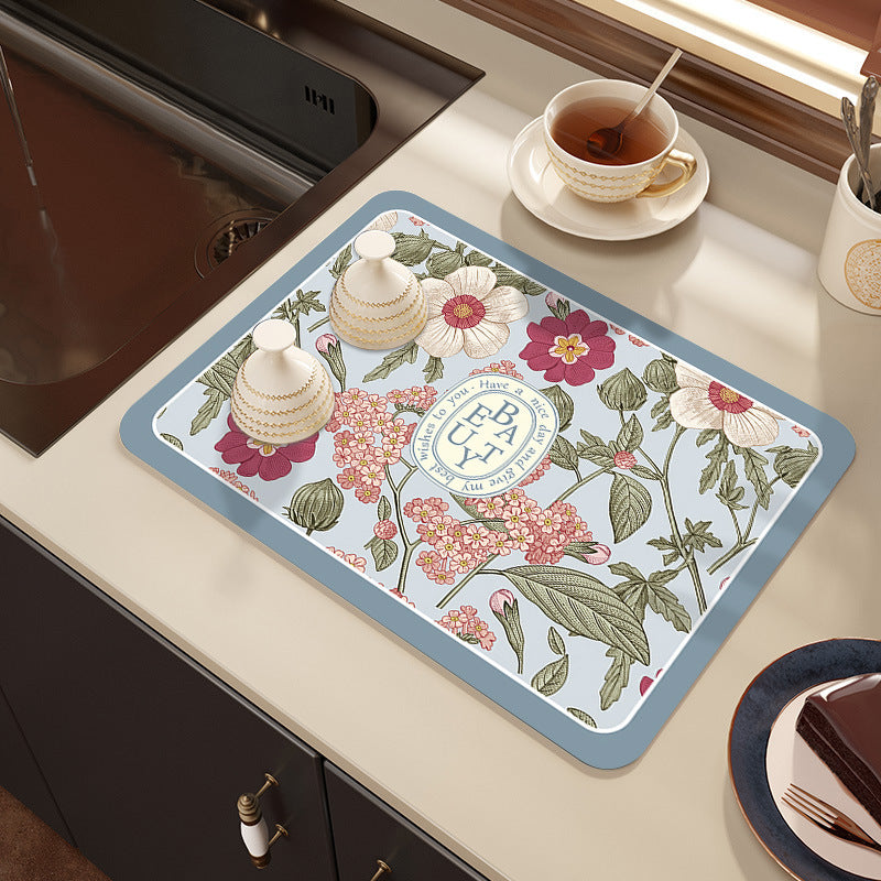 Diatomaceous Earth Kitchen Draining Mat