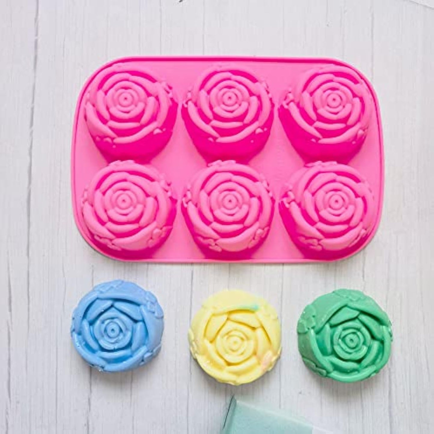 Silikonform für rosenförmige Kuchen, Seife, Schokolade und Eiswürfel