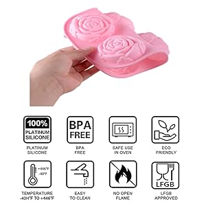 Silikonform für rosenförmige Kuchen, Seife, Schokolade und Eiswürfel