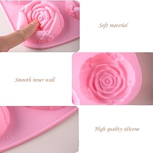Silikonform für rosenförmige Kuchen, Seife, Schokolade und Eiswürfel