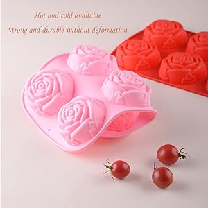 Silikonform für rosenförmige Kuchen, Seife, Schokolade und Eiswürfel
