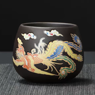 Purple Sand Color-changing Phoenix Dragon And Phoenix Pot