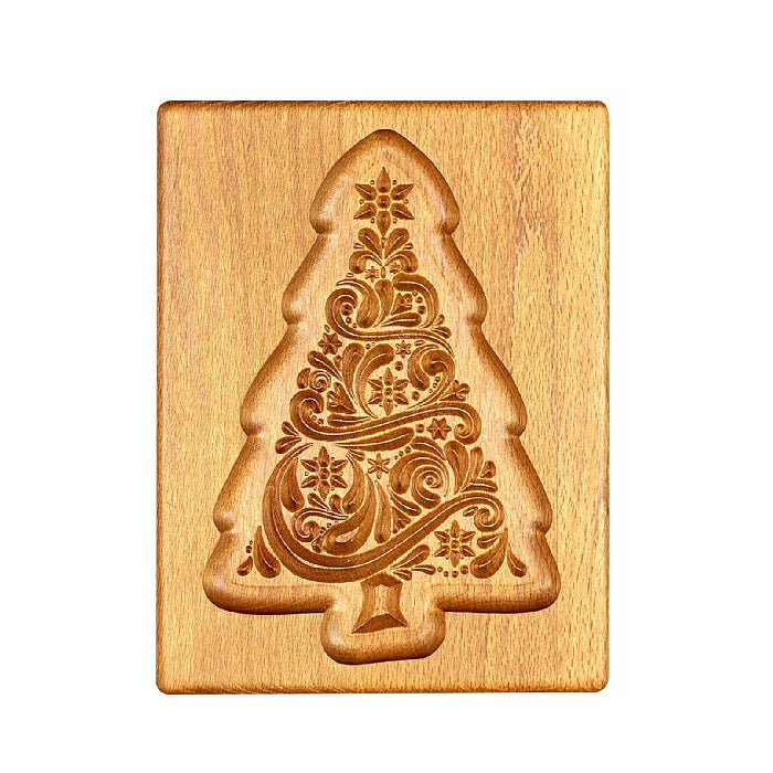 GingerPress – Wooden Cookie Stamp Mold for Biscuit & Gingerbread Embossing