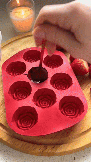 Silikonform für rosenförmige Kuchen, Seife, Schokolade und Eiswürfel