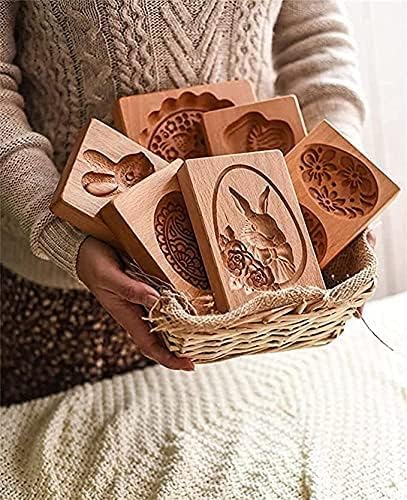 GingerPress – Wooden Cookie Stamp Mold for Biscuit & Gingerbread Embossing
