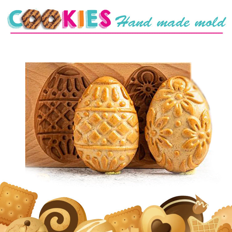 GingerPress – Wooden Cookie Stamp Mold for Biscuit & Gingerbread Embossing