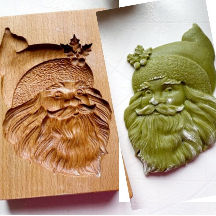 GingerPress – Wooden Cookie Stamp Mold for Biscuit & Gingerbread Embossing