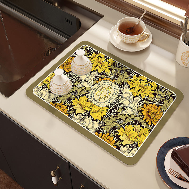 Diatomaceous Earth Kitchen Draining Mat