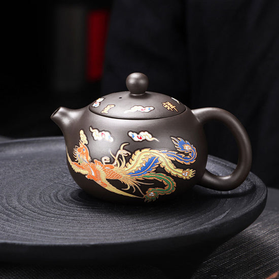 Purple Sand Color-changing Phoenix Dragon And Phoenix Pot