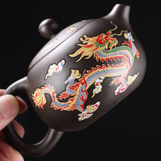 Purple Sand Color-changing Phoenix Dragon And Phoenix Pot