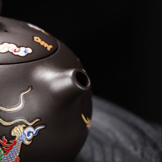 Purple Sand Color-changing Phoenix Dragon And Phoenix Pot