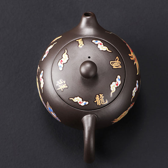 Purple Sand Color-changing Phoenix Dragon And Phoenix Pot