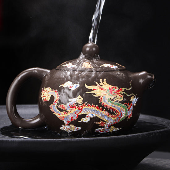 Purple Sand Color-changing Phoenix Dragon And Phoenix Pot