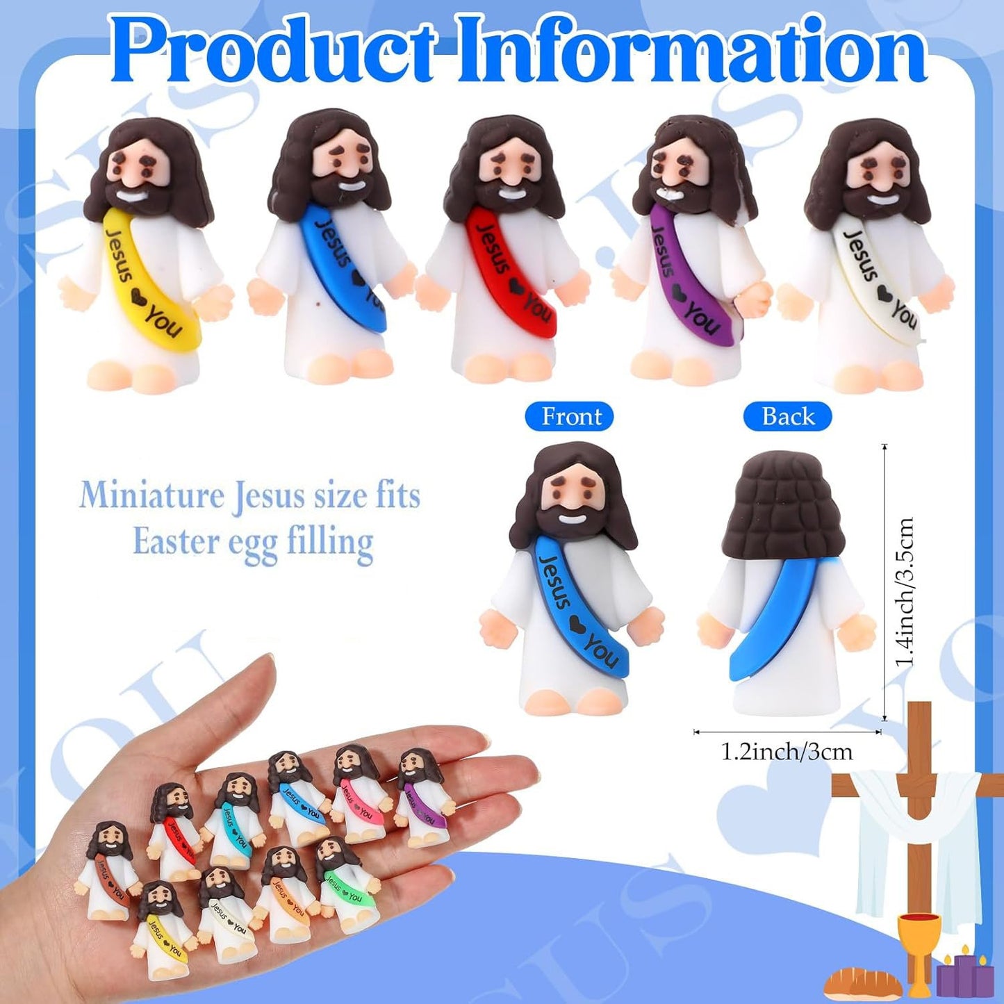 Mini Jesus Figures - Jesus Loves You（Random Colors）