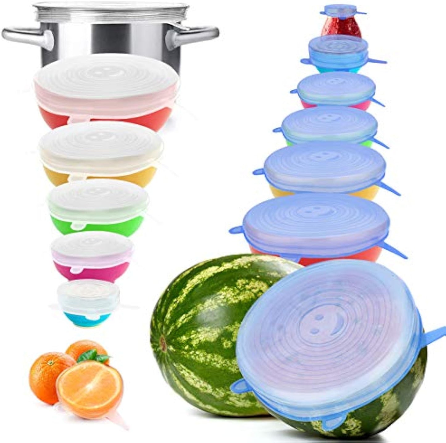 Silicone Stretch Lids – 6 Sizes In 1 Set | Reusable & Airtight Food Covers