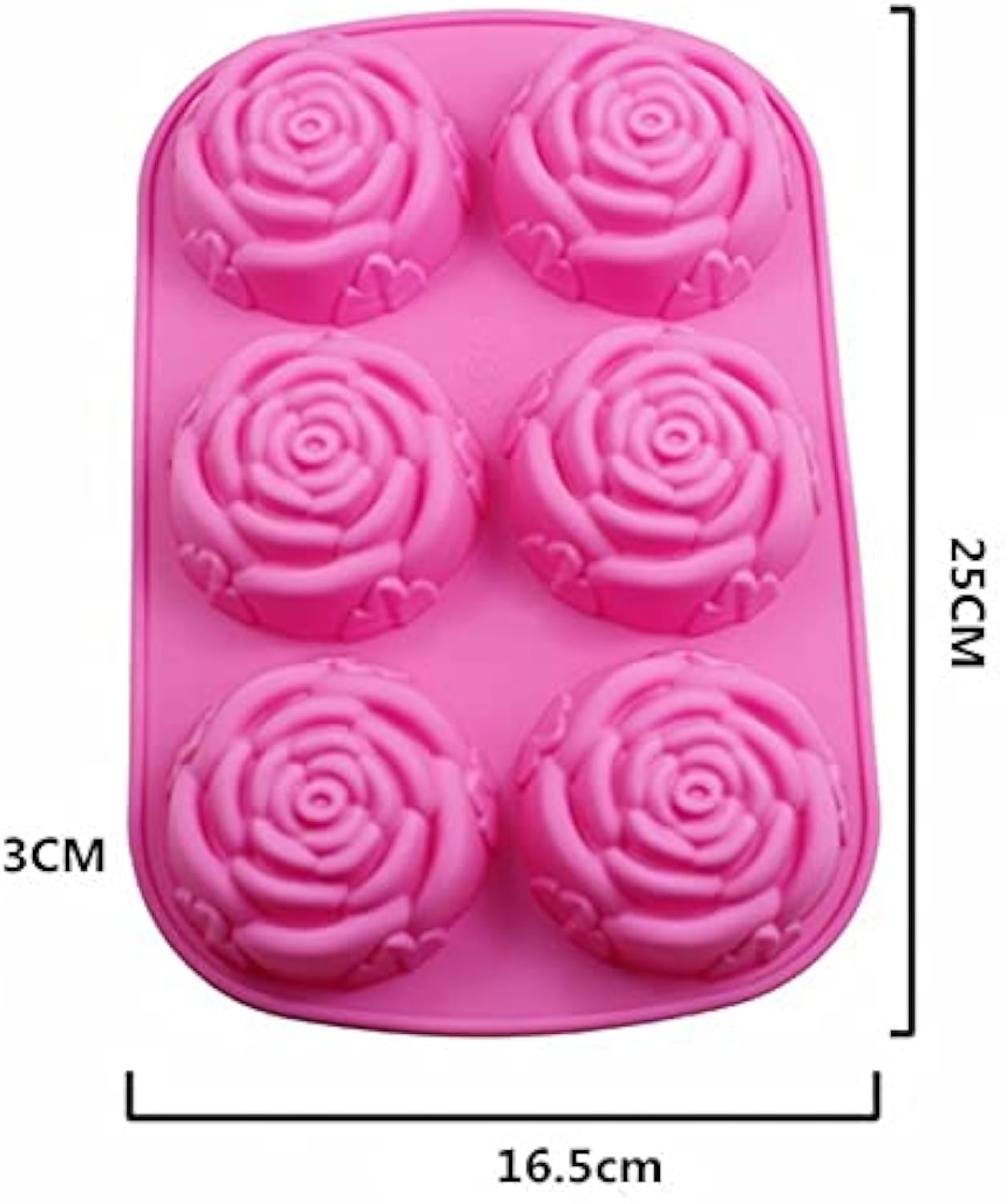 Silicone Mold for Rose-Shaped Cakes, Soap, Chocolate, and Ice Cubes