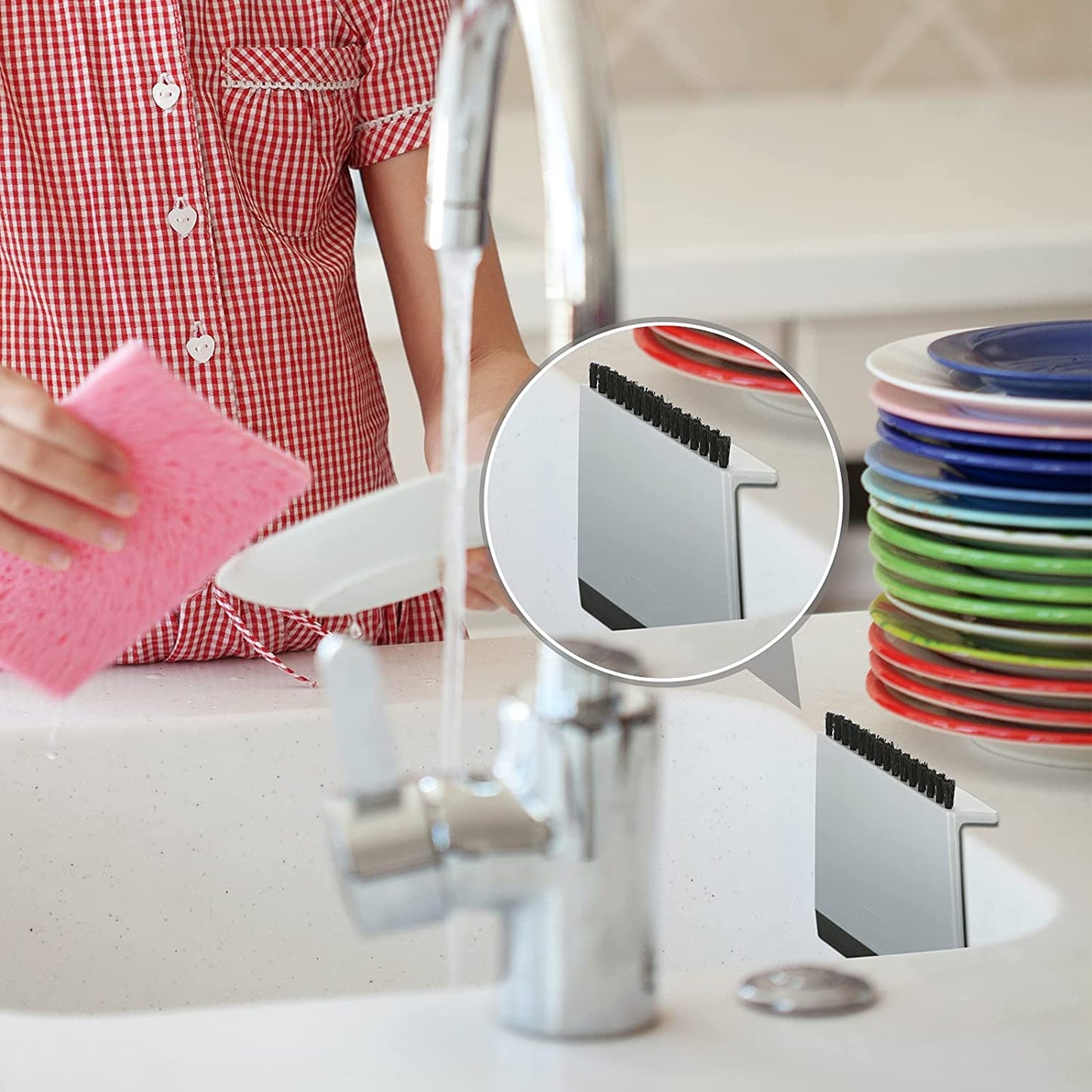 Multi-Function Sink Squeegee & Counter Brush