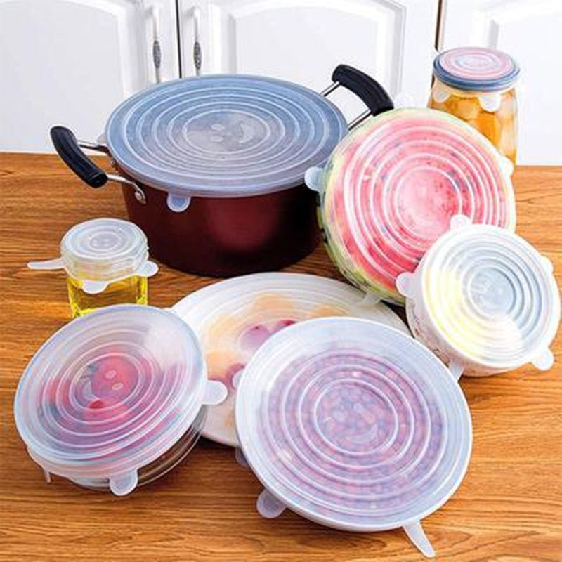 Silicone Stretch Lids – 6 Sizes In 1 Set | Reusable & Airtight Food Covers