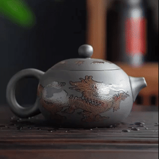 Purple Sand Color-changing Phoenix Dragon And Phoenix Pot