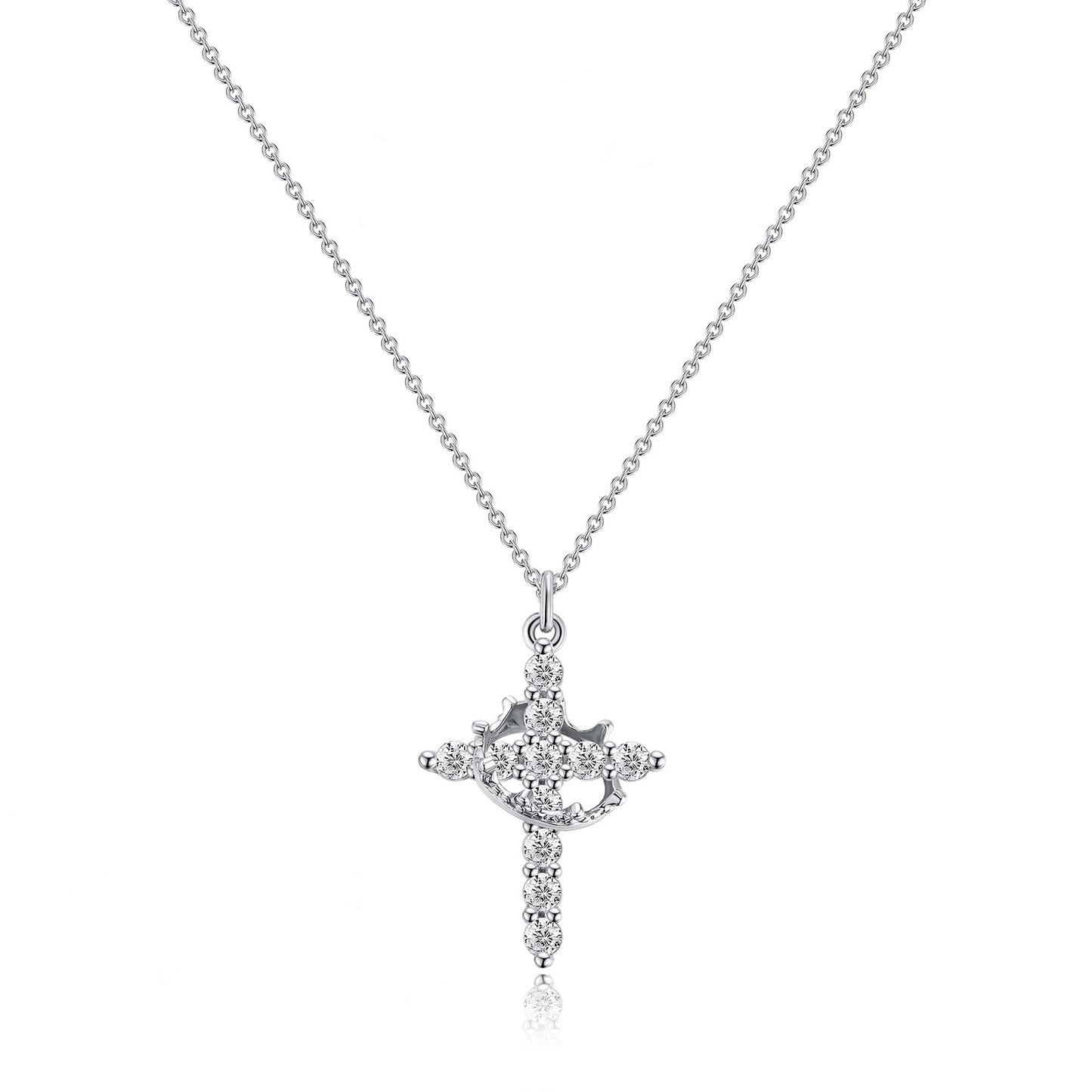 14K Gold Plated/ 18K Gold Vermeil  Crown Cross Necklace for Women – Faith Pendant Jewelry Gift for Her