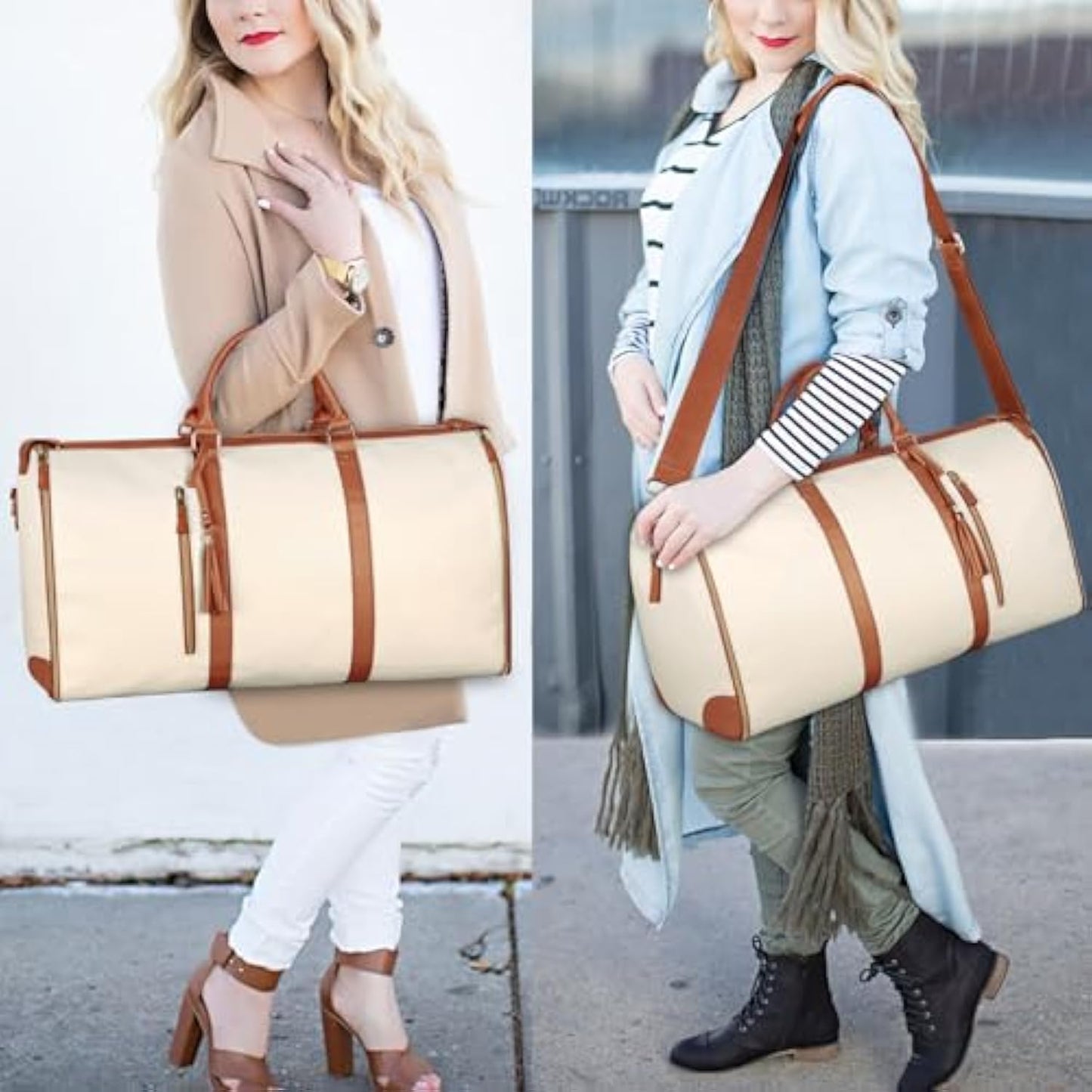 Foldable Travel Duffel Bag, Sports Tote Gym Bag, Shoulder Weekender Overnight Bag