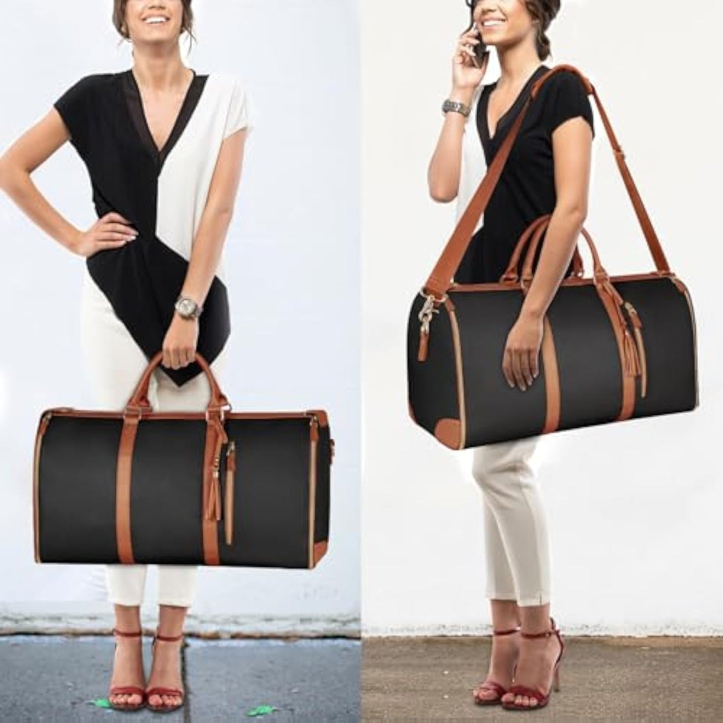 Foldable Travel Duffel Bag, Sports Tote Gym Bag, Shoulder Weekender Overnight Bag